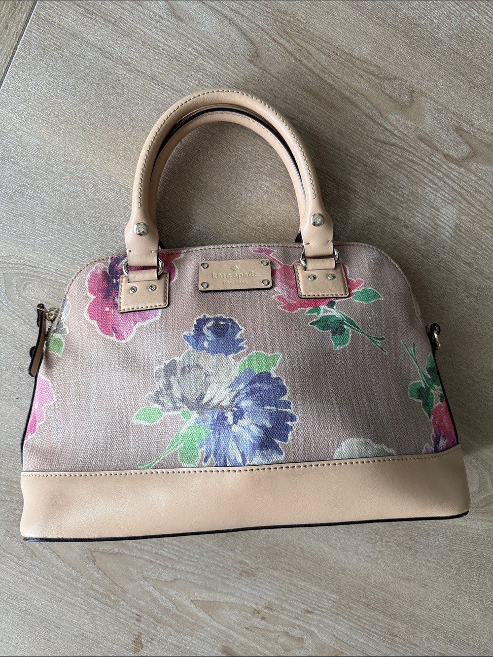 kate spade Floral Dome Satchel in Blush and Multicolor